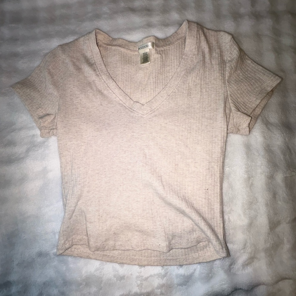 Women's Cream V-Neck Top